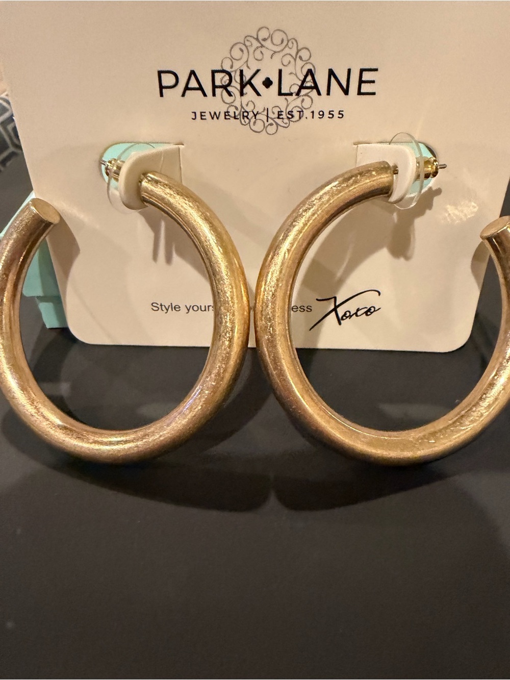 Park Lane- Brushed Gold Hoops